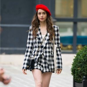 Veronica Beard Emily in Paris Gingham Shorts and Blazer